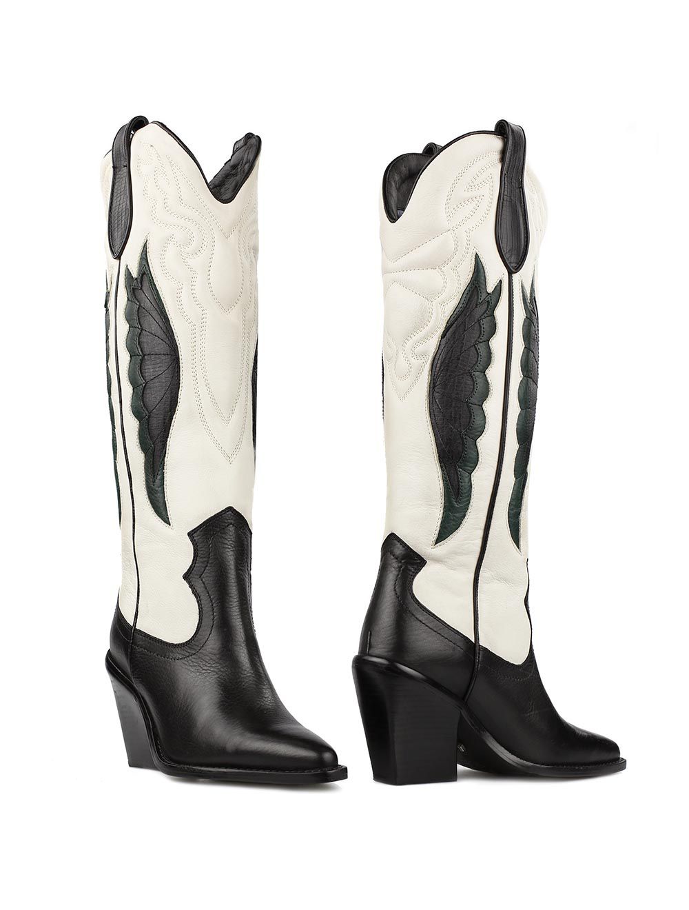 Bronx cowboyboots New-Kole Zwart - Wit - Groen 14177
