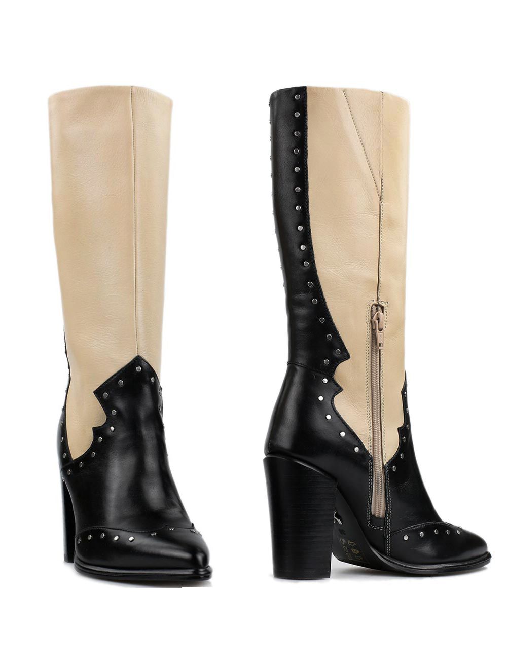 Bronx laarsjes Next Americana studs Camel - Zwart