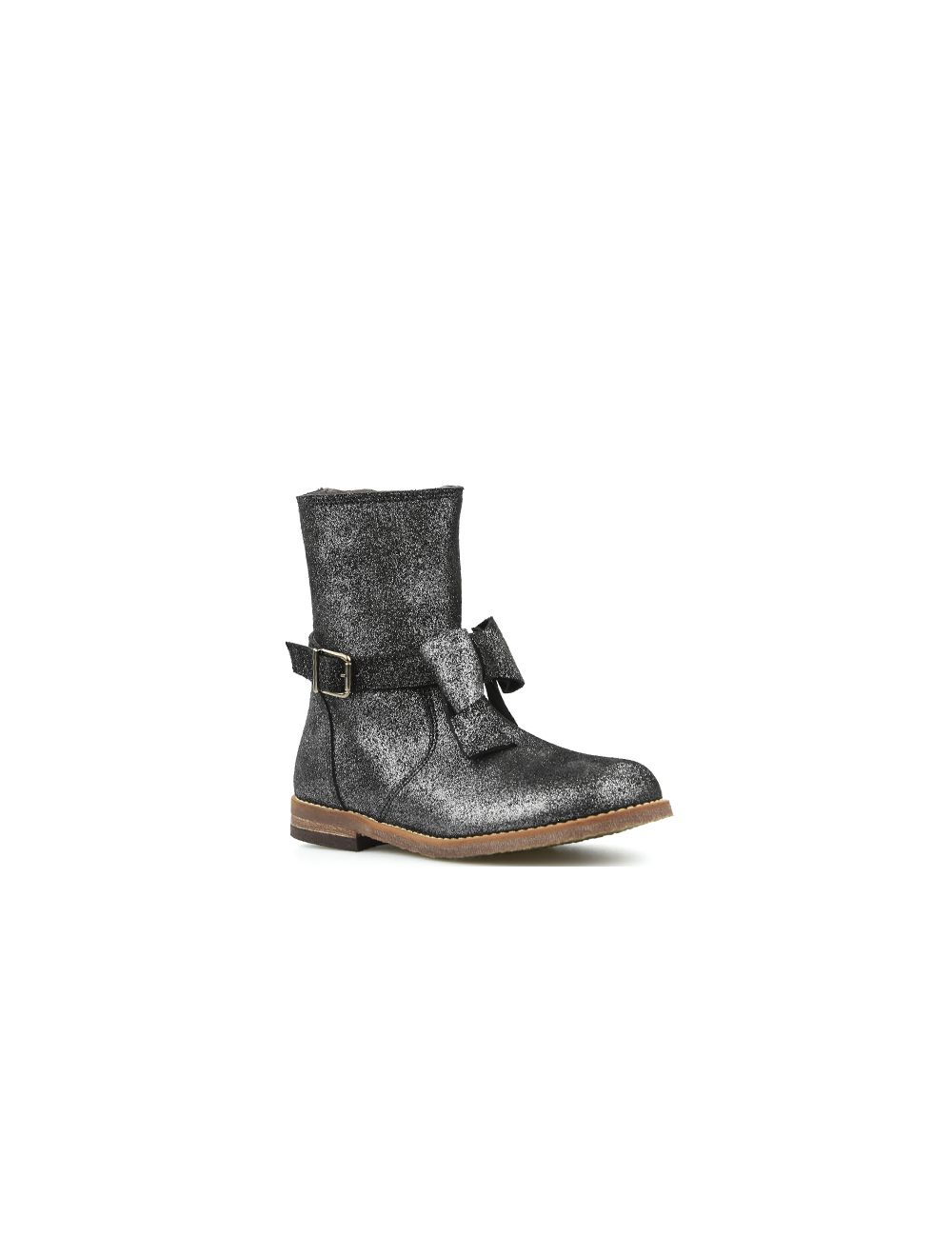 Clic! glitter laarsjes 9231 zwart met strik en gesp