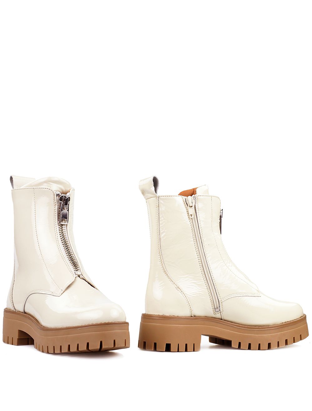 Off white leren biker boots - Dames | MANFIELD