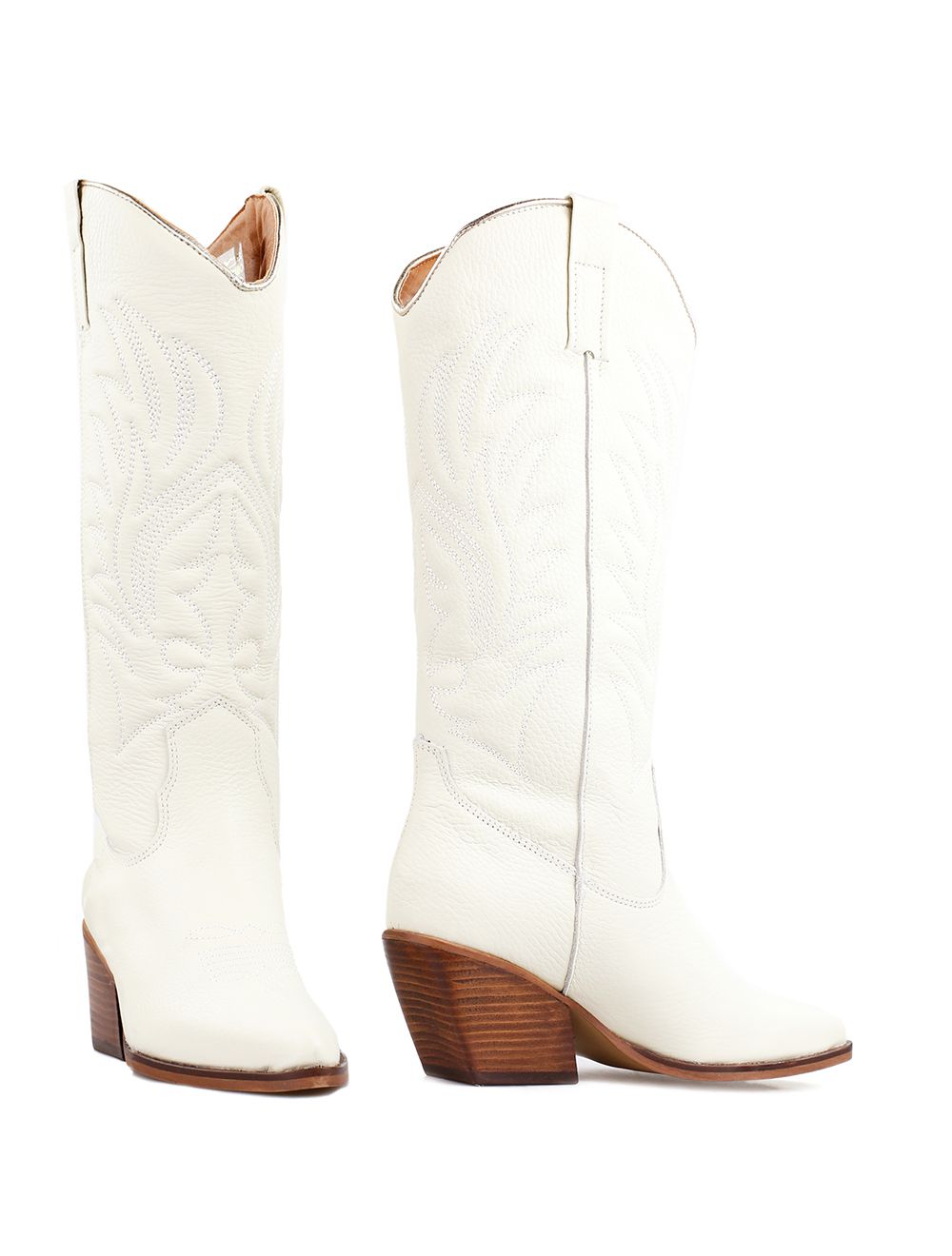 Cowboylaarzen Offwhite met sierstiksels Shoecolate
