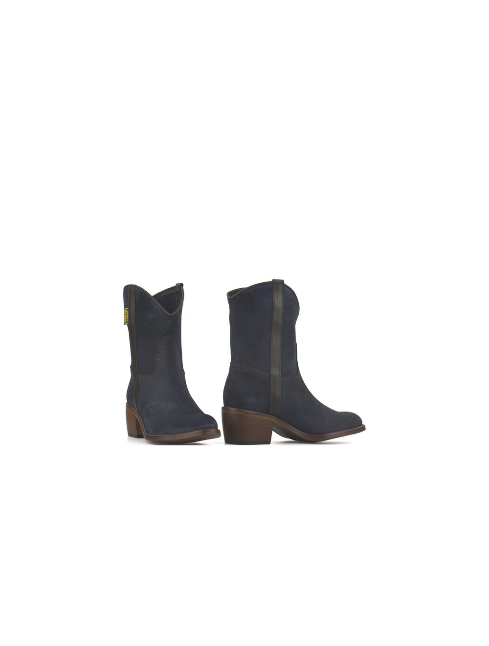 Lilian Dames Enkellaarsjes Blauw sue garn hak bootie cm | Van den Assem