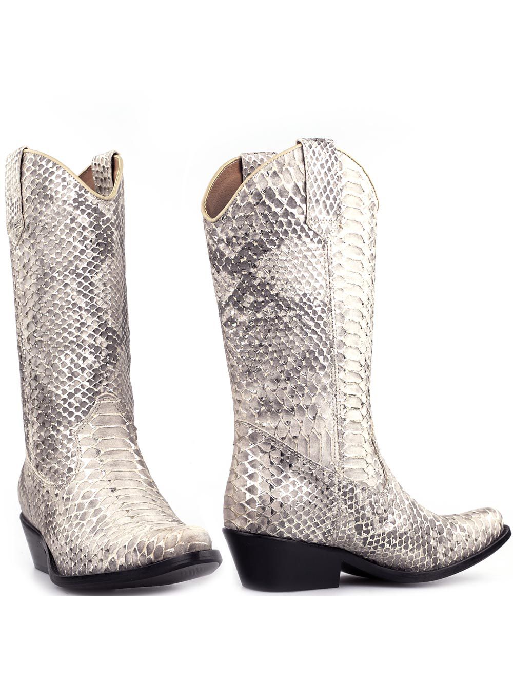 DWRS High Texas 20532 offwhite cowboylaarzen snake