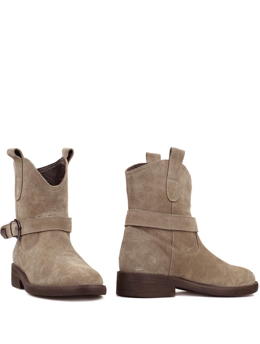 La Pintura Carmen Biker laarsjes Taupe suede