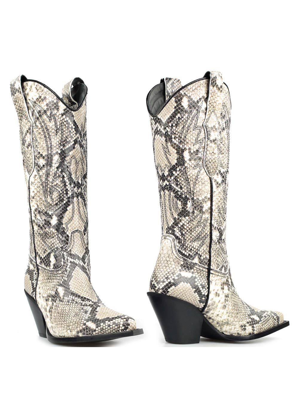 TORAL TEXTURED SILVER METALLIC LEATHER BOOTS