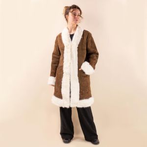 Afghan coat Samira bruin embroidery voor