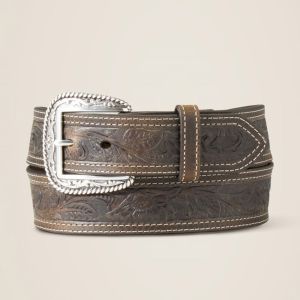 Ariat belt Tooled Double Stitched Brown