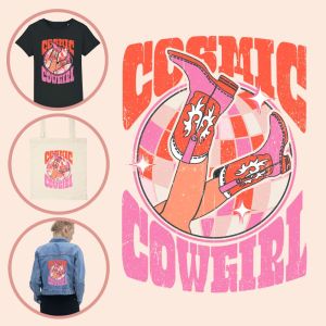Kleding transfer Cosmic Cowgirl print