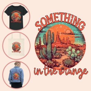 Kleding transfer Something Orange print