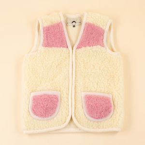 Moonrise dames wollen vest Juna beige - roze productfoto