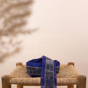 Moonrise geborduurde sierband donkerblauw kraaltjes