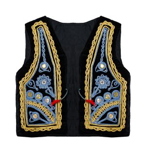 Moonrise kids Afghan velvet gilet Esin blauw