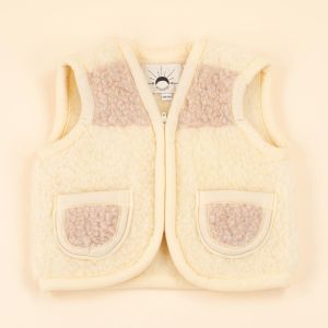 Moonrise kids wollen bodywarmer Ayla beige met rits