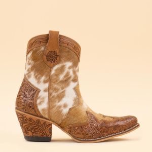 Myra Bag Boots Georgia Trail Hair-on Hand-tooled