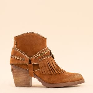 Nemonic 2216 boho enkellaarzen bruin