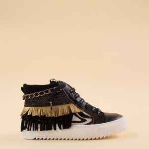 Nemonic 2265 boho sneakers zwart - zebra