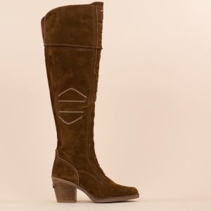 Nemonic Knee boots laces bruin 2248