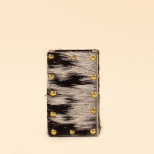 Premium Cowhide Leather Desk Organizer black front