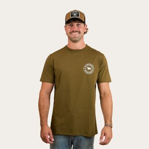 Ringers Western Signature Bull Mens Classic T-Shirt Olive