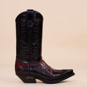 Sendra cowboylaarzen 18048 zwart met rits buitenkant