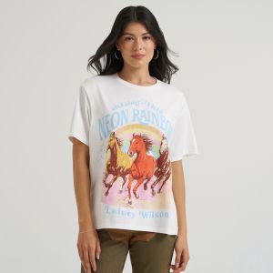 Wrangler X Lainey Wilson Neon Rainbow Tee White