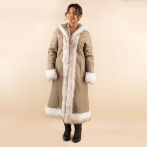 Afghan coat Ariana taupe voorkant