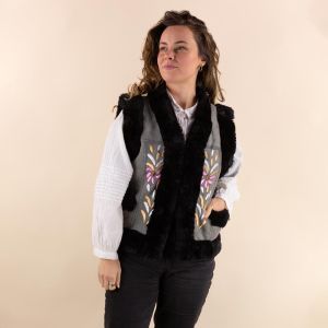 Afghan Waistcoat Adina embroidery voor