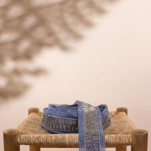 Moonrise geborduurde sierband zilver kraaltjes