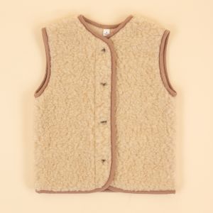 Moonrise kids wollen vestje met drukknoop Avery bruin