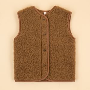 Moonrise kids wollen vestje met drukknoop bruin