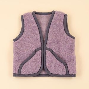 Moonrise kids wollen vestje met rits paars productfoto